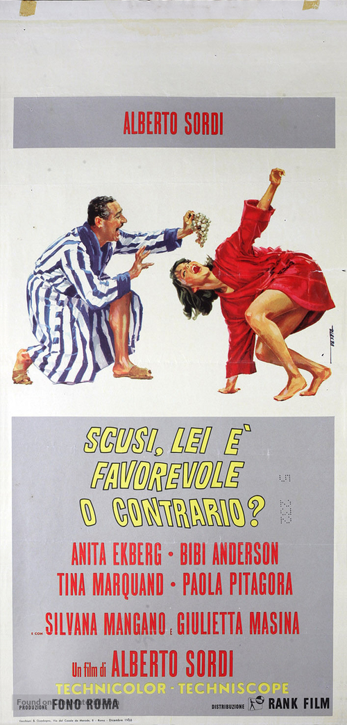 Scusi, lei &egrave; favorevole o contrario? - Italian Movie Poster