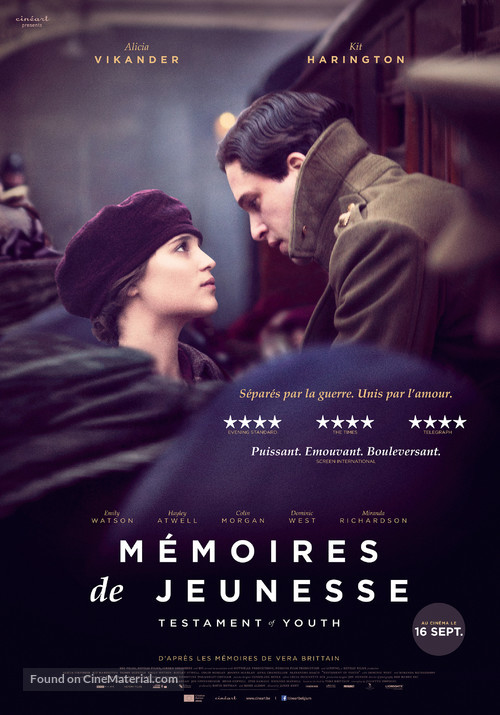 Testament of Youth - Belgian Movie Poster