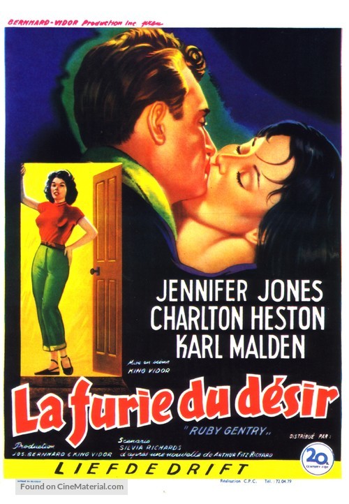 Ruby Gentry - Belgian Movie Poster