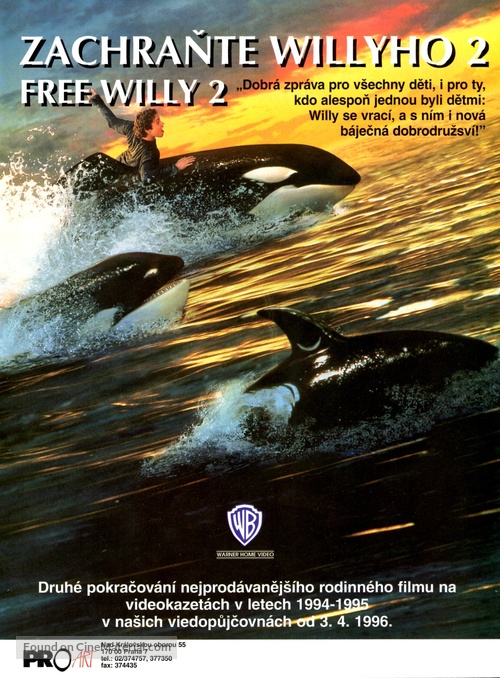 Free Willy 2: The Adventure Home - Czech Movie Poster