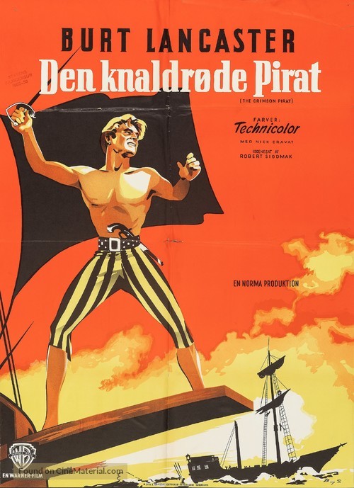 The Crimson Pirate - Danish Movie Poster
