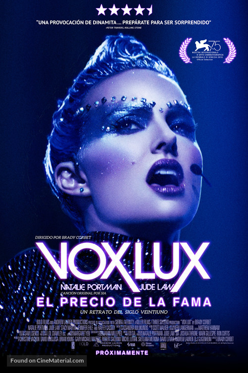 Vox Lux - Chilean Movie Poster