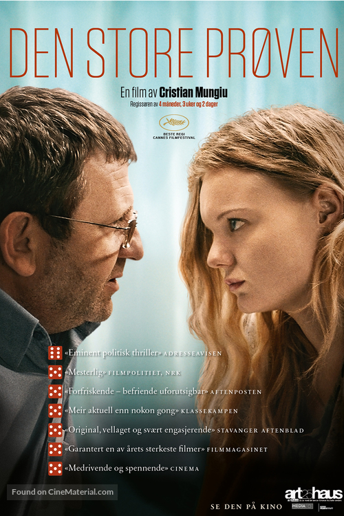 Bacalaureat - Norwegian Movie Poster