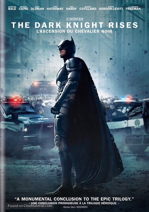 The Dark Knight Rises - Canadian DVD movie cover