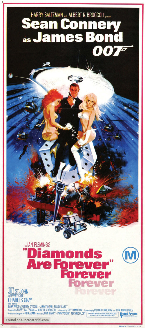 Diamonds Are Forever - Australian Theatrical movie poster