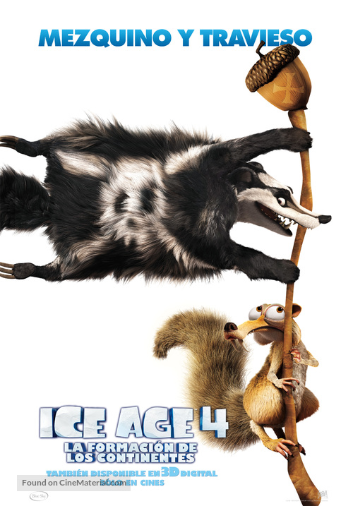 Ice Age: Continental Drift - Spanish Movie Poster