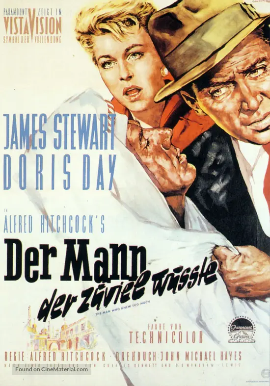 The Man Who Knew Too Much 1956 German Movie Poster