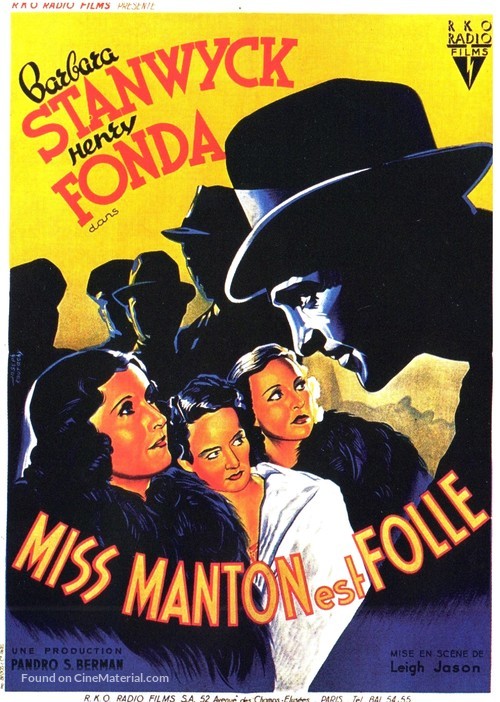 The Mad Miss Manton - French Movie Poster