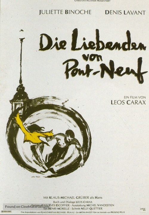 Les amants du Pont-Neuf - German Movie Poster