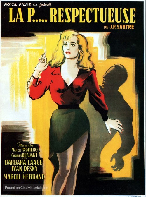 La putain respectueuse - Belgian Movie Poster