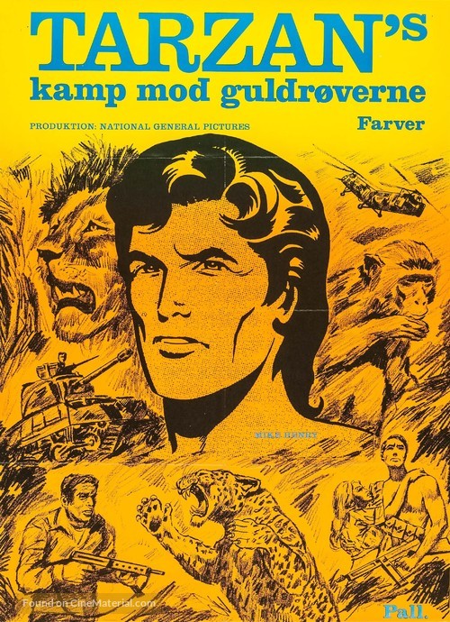 Tarzan and the Valley of Gold - Danish Movie Poster