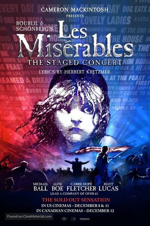 Les Mis&eacute;rables: The Staged Concert - Canadian Movie Poster