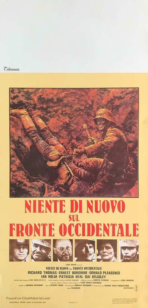 All Quiet on the Western Front - Italian Movie Poster