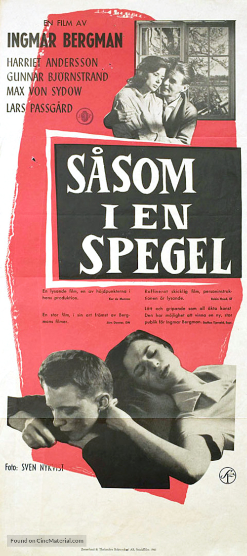 S&aring;som i en spegel - Swedish Movie Poster
