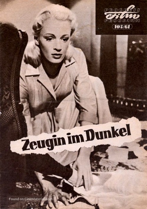 Witness in the Dark - German poster