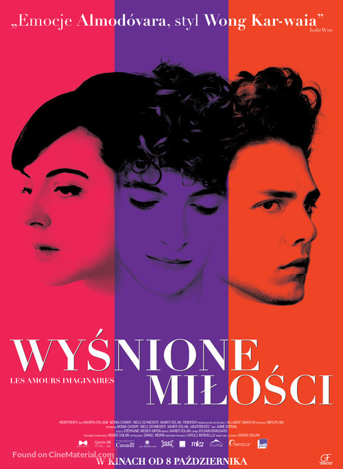Les amours imaginaires - Polish Movie Poster