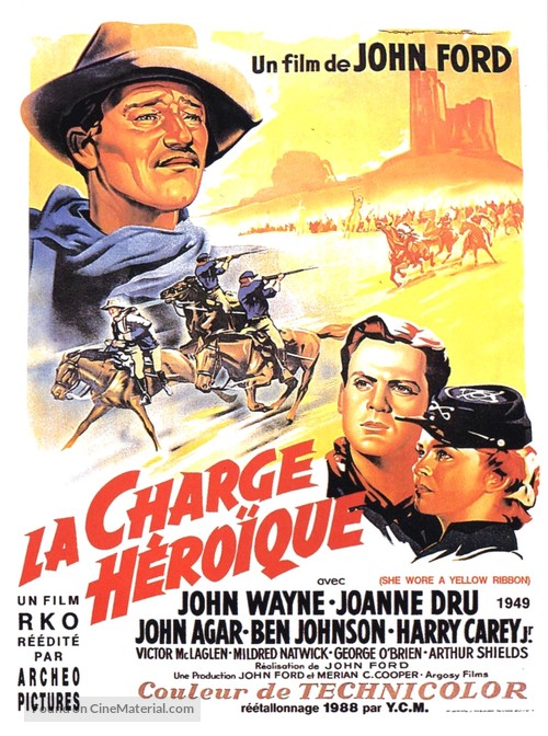 She Wore a Yellow Ribbon - French Re-release movie poster