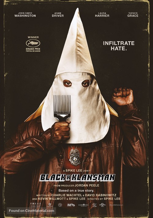 BlacKkKlansman - Swiss Movie Poster