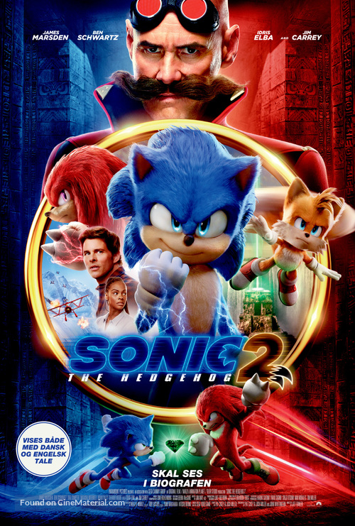 Sonic the Hedgehog 2 - Danish Movie Poster