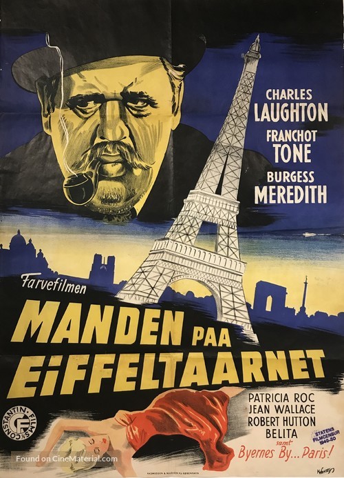 The Man on the Eiffel Tower - Danish Movie Poster