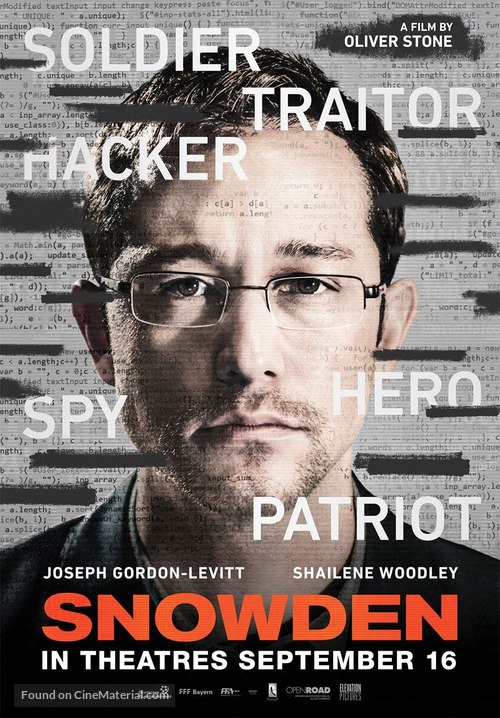 Snowden - Canadian Movie Poster