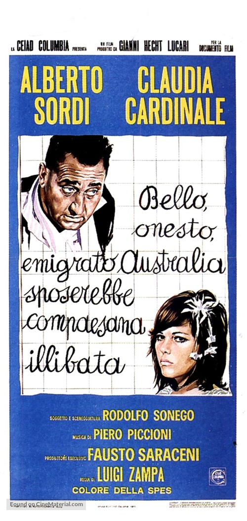 Bello, onesto, emigrato Australia sposerebbe compaesana illibata - Italian Movie Poster