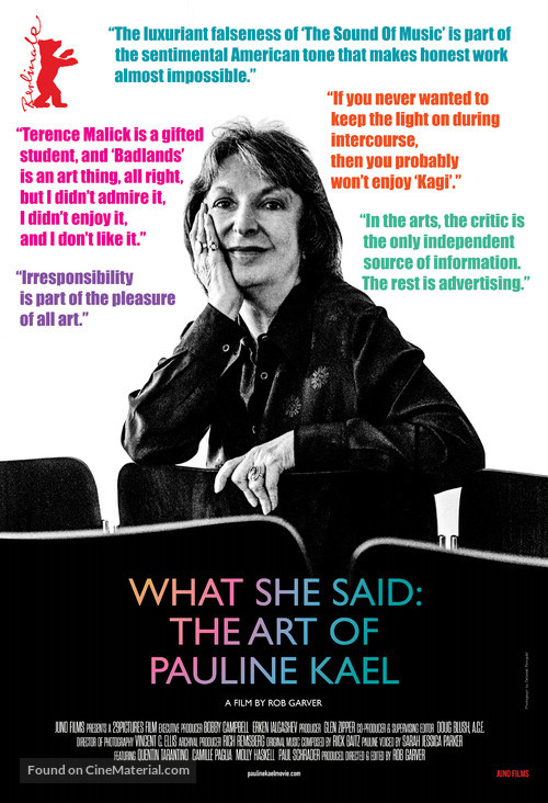 What She Said: The Art of Pauline Kael - Movie Poster