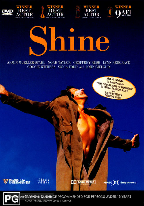 Shine - Australian DVD movie cover