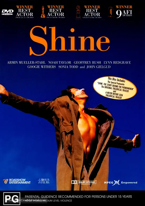 Shine - Australian DVD movie cover