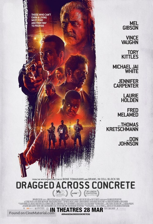 Dragged Across Concrete - Singaporean Movie Poster