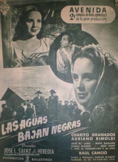 Las aguas bajan negras - Spanish Movie Poster