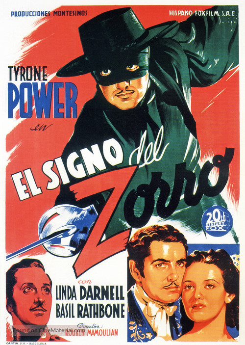 The Mark of Zorro - Spanish Movie Poster