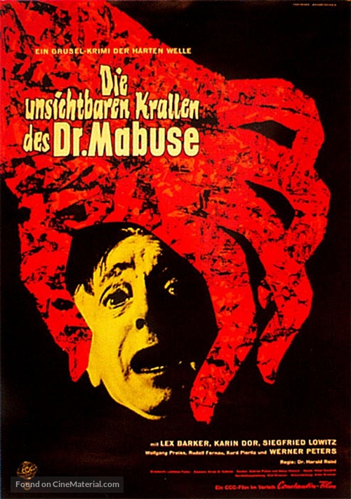 Die unsichtbaren Krallen des Dr. Mabuse - German Movie Poster