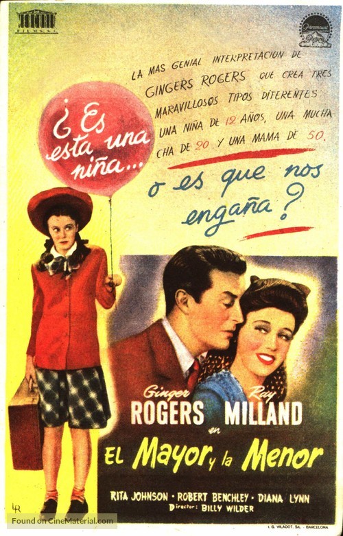 The Major and the Minor - Spanish Movie Poster
