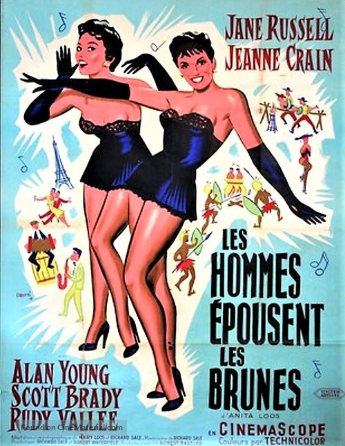 Gentlemen Marry Brunettes - French Movie Poster