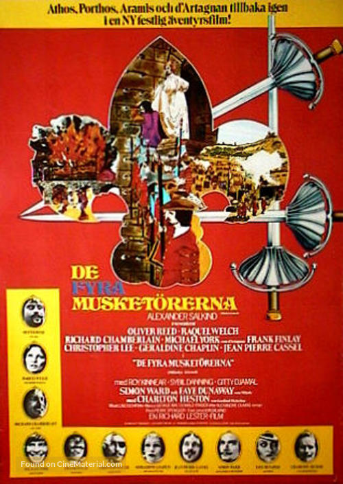 The Four Musketeers - Swedish Movie Poster