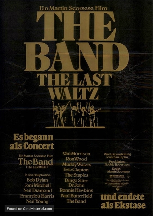 The Last Waltz - German Movie Poster