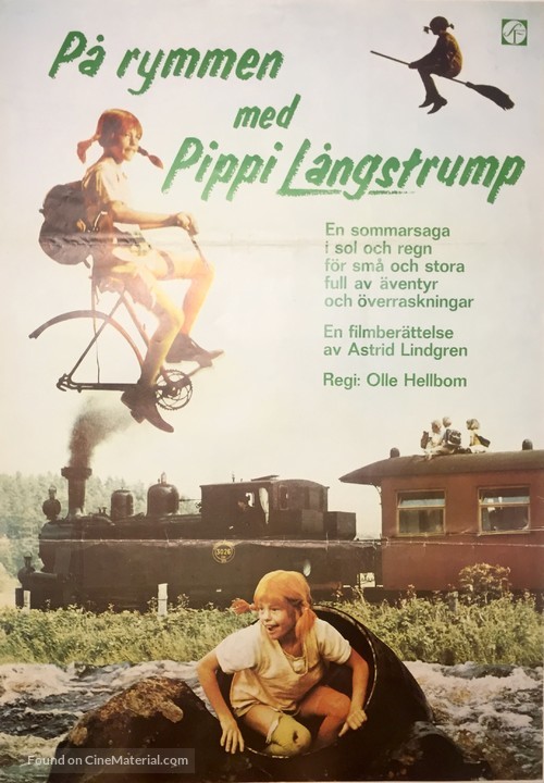P&aring; rymmen med Pippi L&aring;ngstrump - Swedish Movie Poster