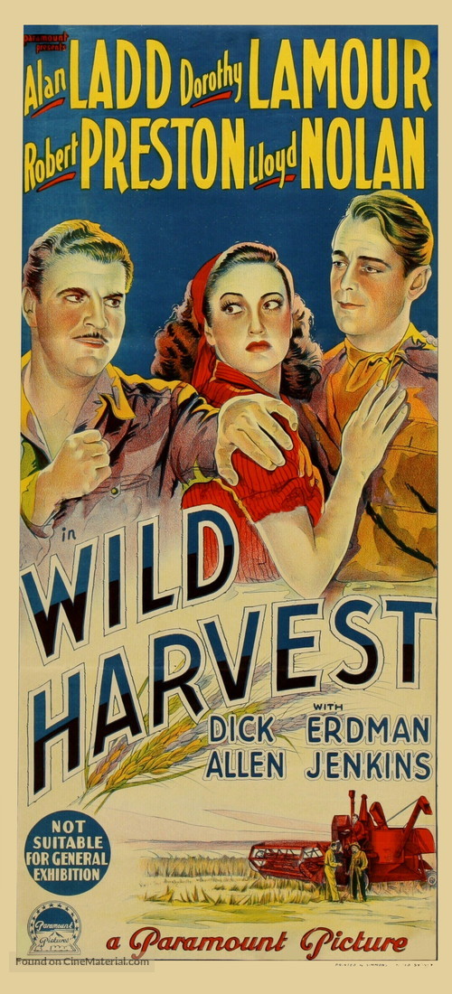 Wild Harvest - Australian Movie Poster