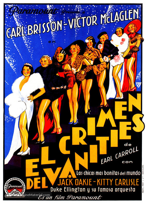 Murder at the Vanities - Spanish Movie Poster