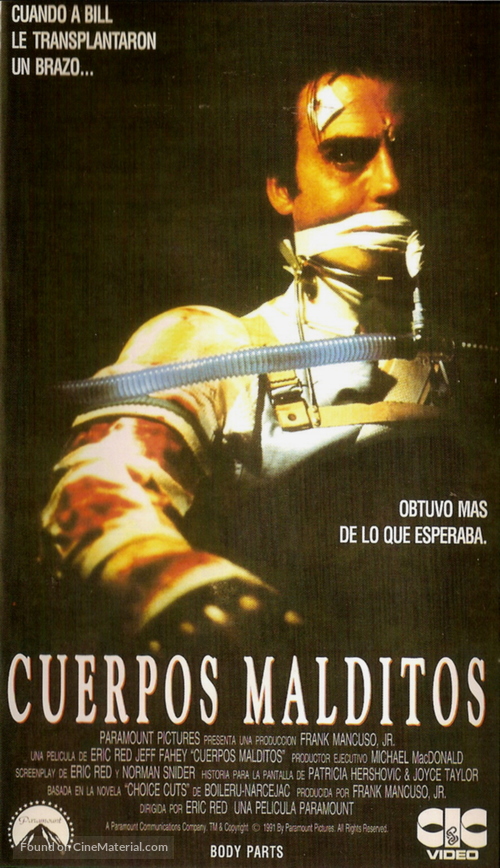 Body Parts - Argentinian VHS movie cover