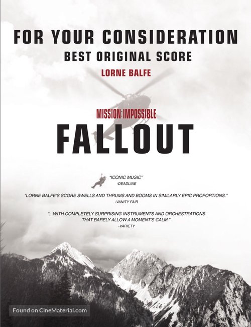 Mission: Impossible - Fallout - For your consideration movie poster