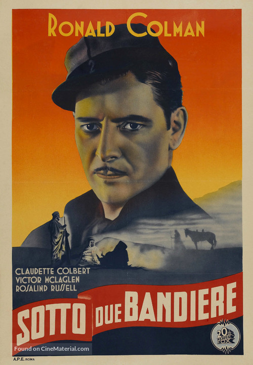 Under Two Flags - Italian Movie Poster