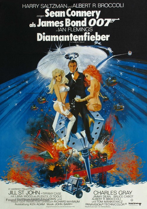 Diamonds Are Forever - German Theatrical movie poster