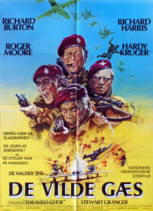 The Wild Geese - Danish Movie Poster