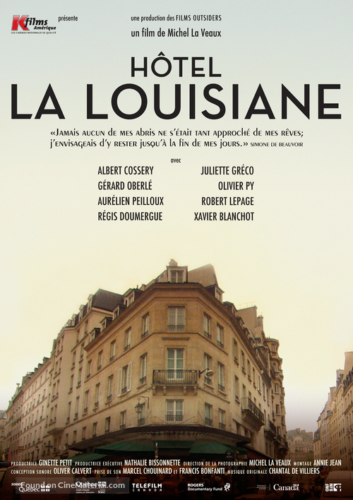 H&ocirc;tel La Louisiane - Canadian Movie Poster