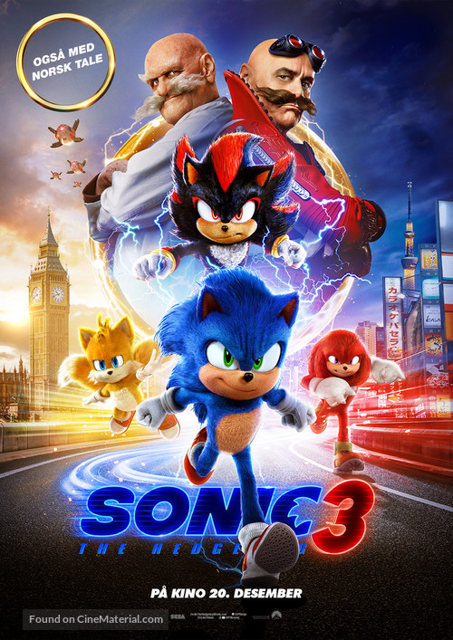 Sonic the Hedgehog 3 - Norwegian Movie Poster