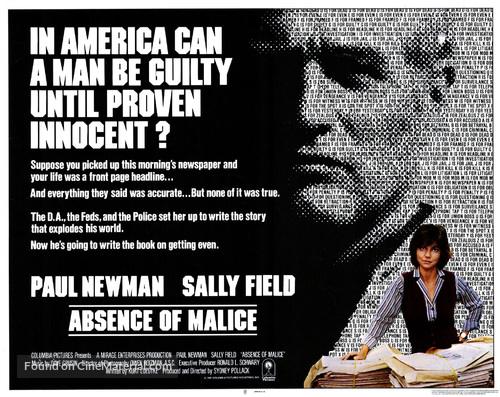 Absence of Malice - Movie Poster