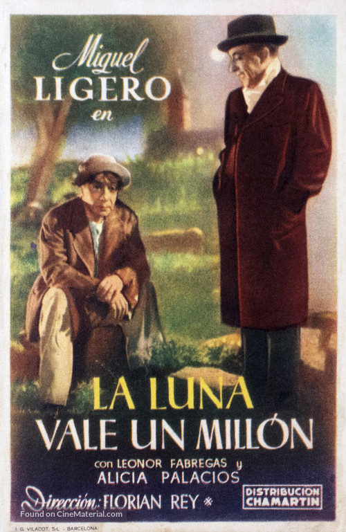 La luna vale un mill&oacute;n - Spanish Movie Poster