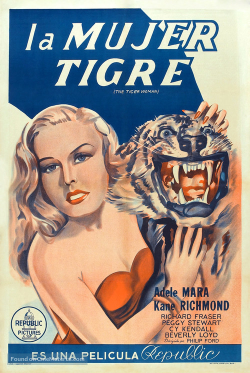 The Tiger Woman - Argentinian Movie Poster